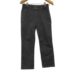 Lee Capri Jeans Women's 4 Gray Stretch Embroidered Mid Rise Denim Classic